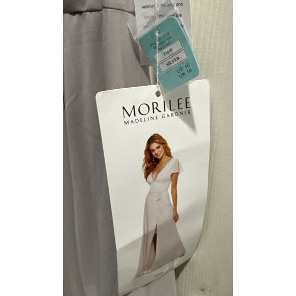 NWT‎ MoriLee Madeline Gardner Bridesmaid Dress 21640 in Silver 16 Plus Mother - Picture 2 of 8
